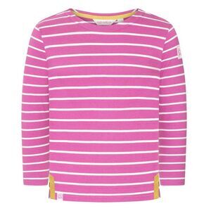 Lazy Jacks Girls Striped Breton Long-Sleeved T-Shirt / Raspberry